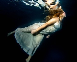 underwater model white dress 6