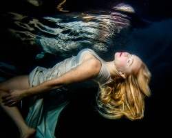 underwater model white dress 7