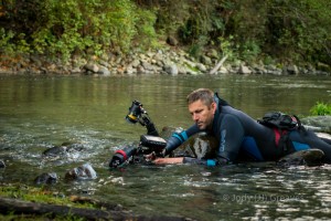 eiko filming in quinsam river