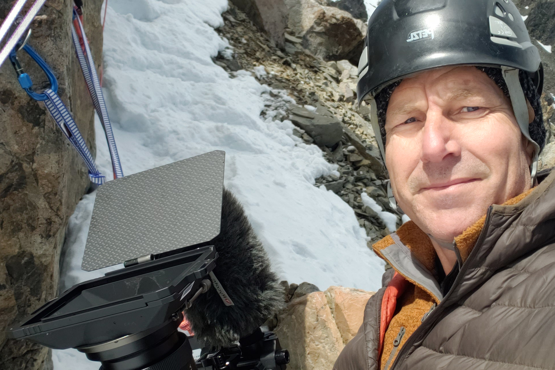 Eiko Jones filming in NZ mountains